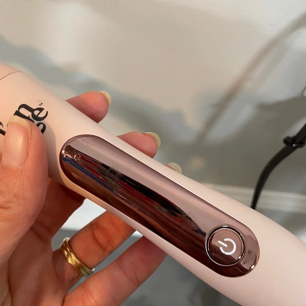 L'ange Le Perle Bubble Curling Wand Rose Gold Titanium Pink Hair Styling Tool